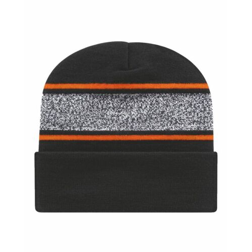 USA-Made Variegated Striped Cuffed Beanie Thumbnail