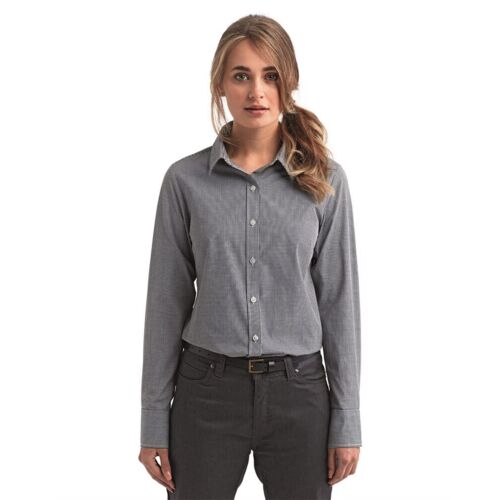 Women's Microcheck Gingham Cotton Shirt Thumbnail