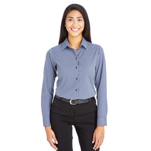 Women's CrownLux Performance® Tonal Mini Check Woven Dress Shirt Thumbnail