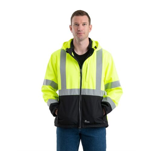 Men's Hi-Vis Class 3 Hooded Soft Shell Jacket Thumbnail