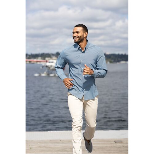 Cutter & Buck Skyline Epic Confidence Recycled Gingham Mens Big & Tall Long Sleeve Dress Shirt Thumbnail