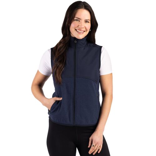 Cutter & Buck Hunts Point Recycled Fleece Womens Hybrid Full Zip Vest Thumbnail