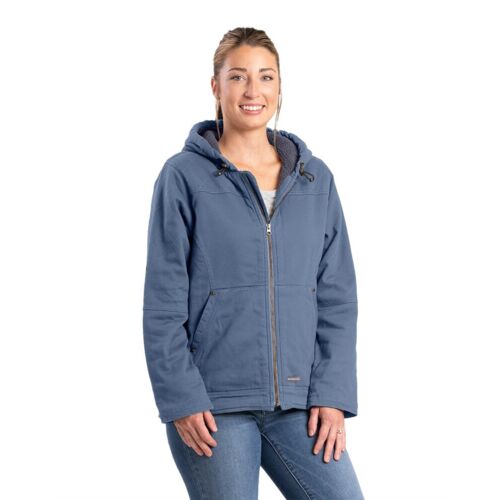 Women's Sherpa-Lined Twill Hooded Jacket Thumbnail
