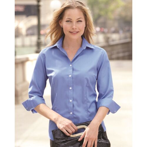 Women's Three-Quarter Sleeve Baby Twill Shirt Thumbnail