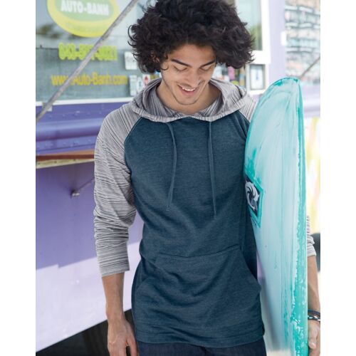 Unisex Yarn-Dyed Hooded Raglan T-Shirt Thumbnail