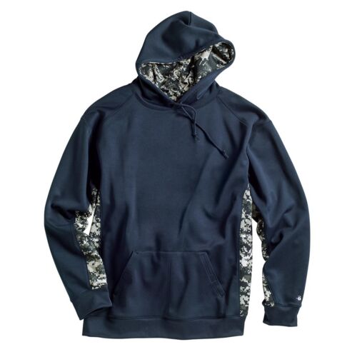 Men's Digital Camo Colorblock Performance Fleece Hooded Sweatshirt Thumbnail