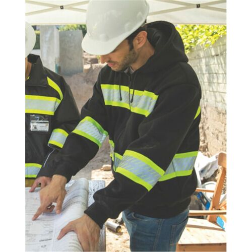 Men's EV Series® Enhanced Visibility Full-Zip Hooded Sweatshirt Thumbnail