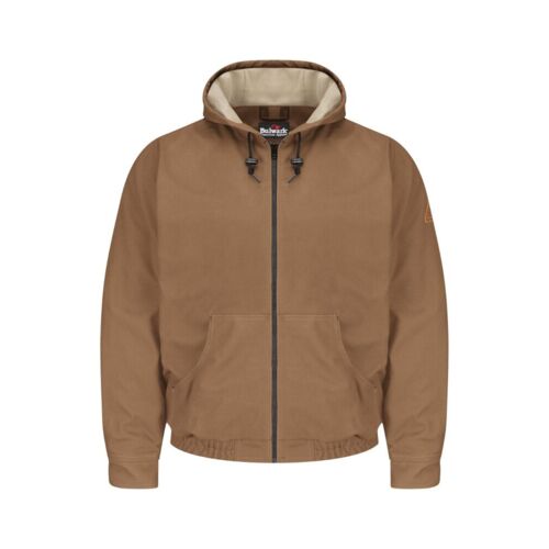 Men's Tall Brown Duck Hooded Jacket - EXCEL FR® ComforTouch Thumbnail