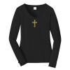 Ladies Long Sleeve Fan Favorite V Neck Tee Thumbnail
