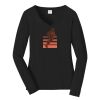 Ladies Long Sleeve Fan Favorite V Neck Tee Thumbnail