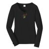 Ladies Long Sleeve Fan Favorite V Neck Tee Thumbnail