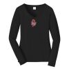 Ladies Long Sleeve Fan Favorite V Neck Tee Thumbnail