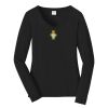 Ladies Long Sleeve Fan Favorite V Neck Tee Thumbnail