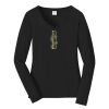 Ladies Long Sleeve Fan Favorite V Neck Tee Thumbnail