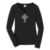 Ladies Long Sleeve Fan Favorite V Neck Tee Thumbnail