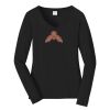 Ladies Long Sleeve Fan Favorite V Neck Tee Thumbnail