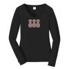 Ladies Long Sleeve Fan Favorite V Neck Tee Thumbnail