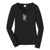 Ladies Long Sleeve Fan Favorite V Neck Tee Thumbnail