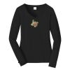 Ladies Long Sleeve Fan Favorite V Neck Tee Thumbnail