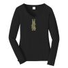Ladies Long Sleeve Fan Favorite V Neck Tee Thumbnail
