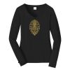 Ladies Long Sleeve Fan Favorite V Neck Tee Thumbnail