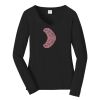 Ladies Long Sleeve Fan Favorite V Neck Tee Thumbnail