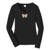 Ladies Long Sleeve Fan Favorite V Neck Tee Thumbnail