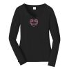 Ladies Long Sleeve Fan Favorite V Neck Tee Thumbnail