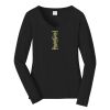 Ladies Long Sleeve Fan Favorite V Neck Tee Thumbnail