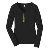 Ladies Long Sleeve Fan Favorite V Neck Tee Thumbnail