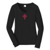 Ladies Long Sleeve Fan Favorite V Neck Tee Thumbnail