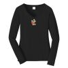 Ladies Long Sleeve Fan Favorite V Neck Tee Thumbnail