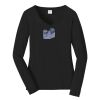 Ladies Long Sleeve Fan Favorite V Neck Tee Thumbnail