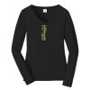 Ladies Long Sleeve Fan Favorite V Neck Tee Thumbnail