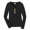 Ladies Long Sleeve Fan Favorite V Neck Tee Thumbnail