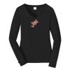 Ladies Long Sleeve Fan Favorite V Neck Tee Thumbnail