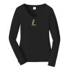 Ladies Long Sleeve Fan Favorite V Neck Tee Thumbnail