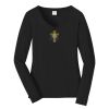 Ladies Long Sleeve Fan Favorite V Neck Tee Thumbnail