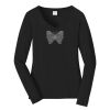 Ladies Long Sleeve Fan Favorite V Neck Tee Thumbnail
