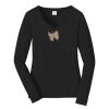 Ladies Long Sleeve Fan Favorite V Neck Tee Thumbnail