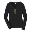 Ladies Long Sleeve Fan Favorite V Neck Tee Thumbnail