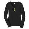 Ladies Long Sleeve Fan Favorite V Neck Tee Thumbnail