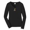 Ladies Long Sleeve Fan Favorite V Neck Tee Thumbnail