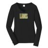 Ladies Long Sleeve Fan Favorite V Neck Tee Thumbnail