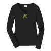 Ladies Long Sleeve Fan Favorite V Neck Tee Thumbnail