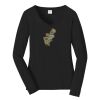 Ladies Long Sleeve Fan Favorite V Neck Tee Thumbnail