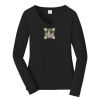 Ladies Long Sleeve Fan Favorite V Neck Tee Thumbnail