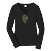 Ladies Long Sleeve Fan Favorite V Neck Tee Thumbnail