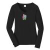 Ladies Long Sleeve Fan Favorite V Neck Tee Thumbnail