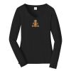 Ladies Long Sleeve Fan Favorite V Neck Tee Thumbnail